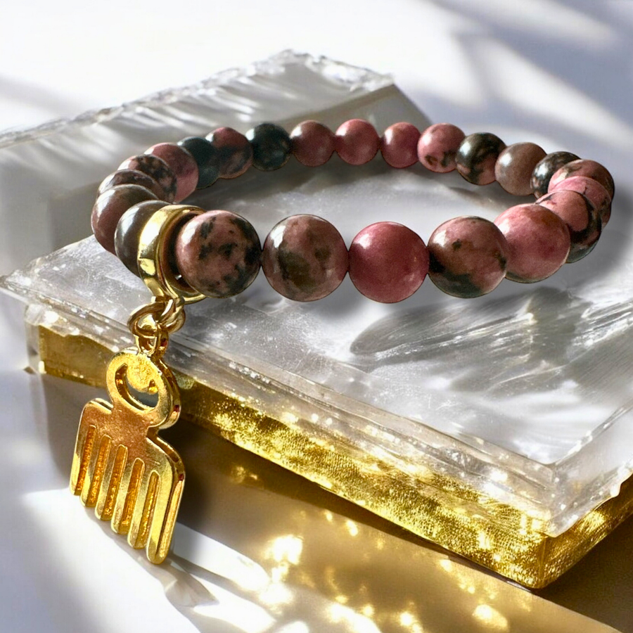 Beauty, Harmony & Self-Care- Rhodonite Gemstone Bracelet