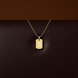 Adinkra CZ Mini Tag Necklace