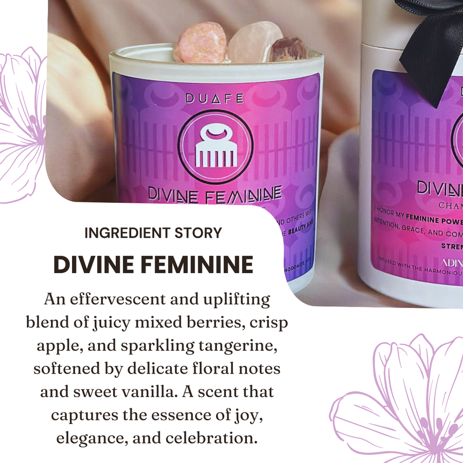 Divine Feminine Crystal  Meditation Candle