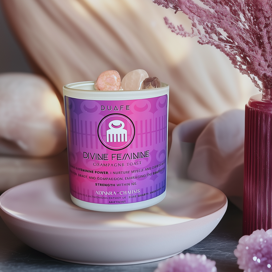 Divine Feminine Crystal  Meditation Candle