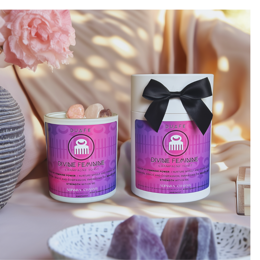 Divine Feminine Crystal  Meditation Candle