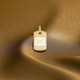 Adinkra CZ Mini Tag Necklace