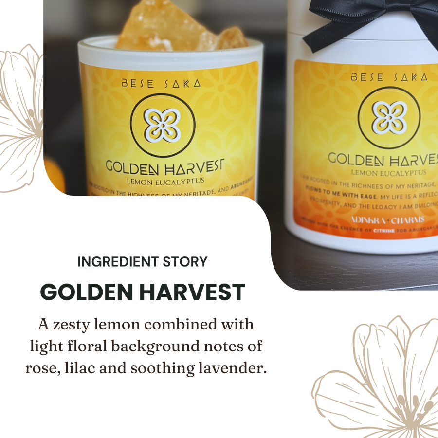 Golden Harvest Crystal Meditation Candle