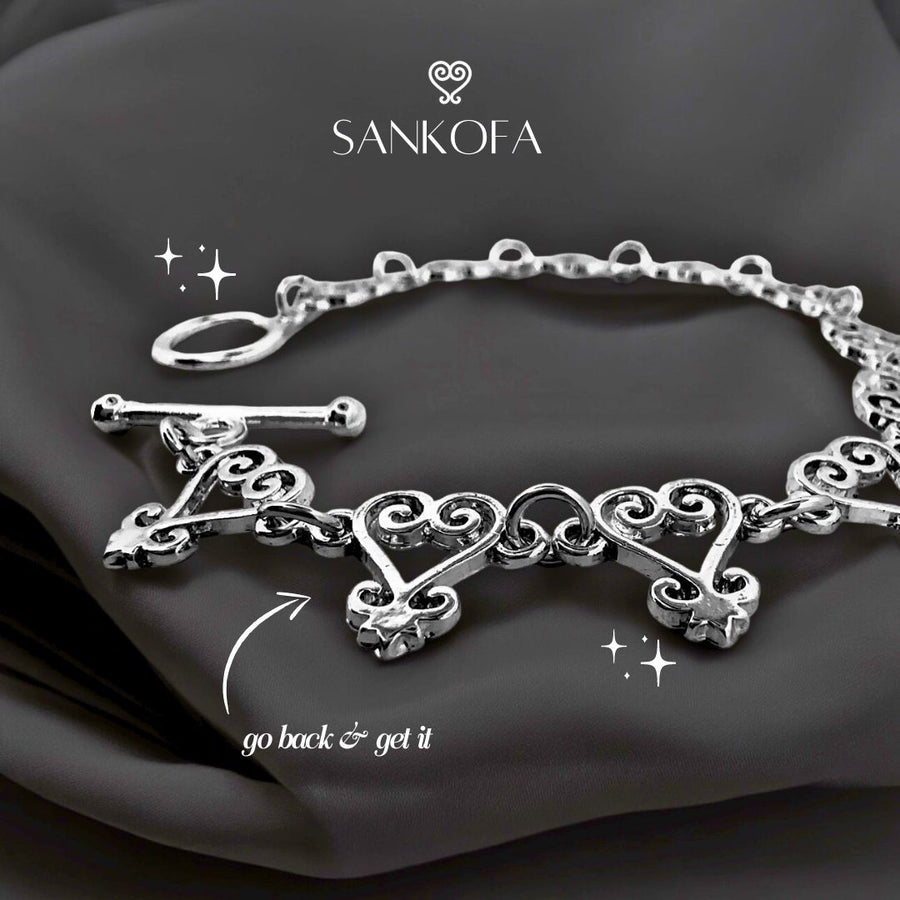 SILVER SANKOFA BRACELET