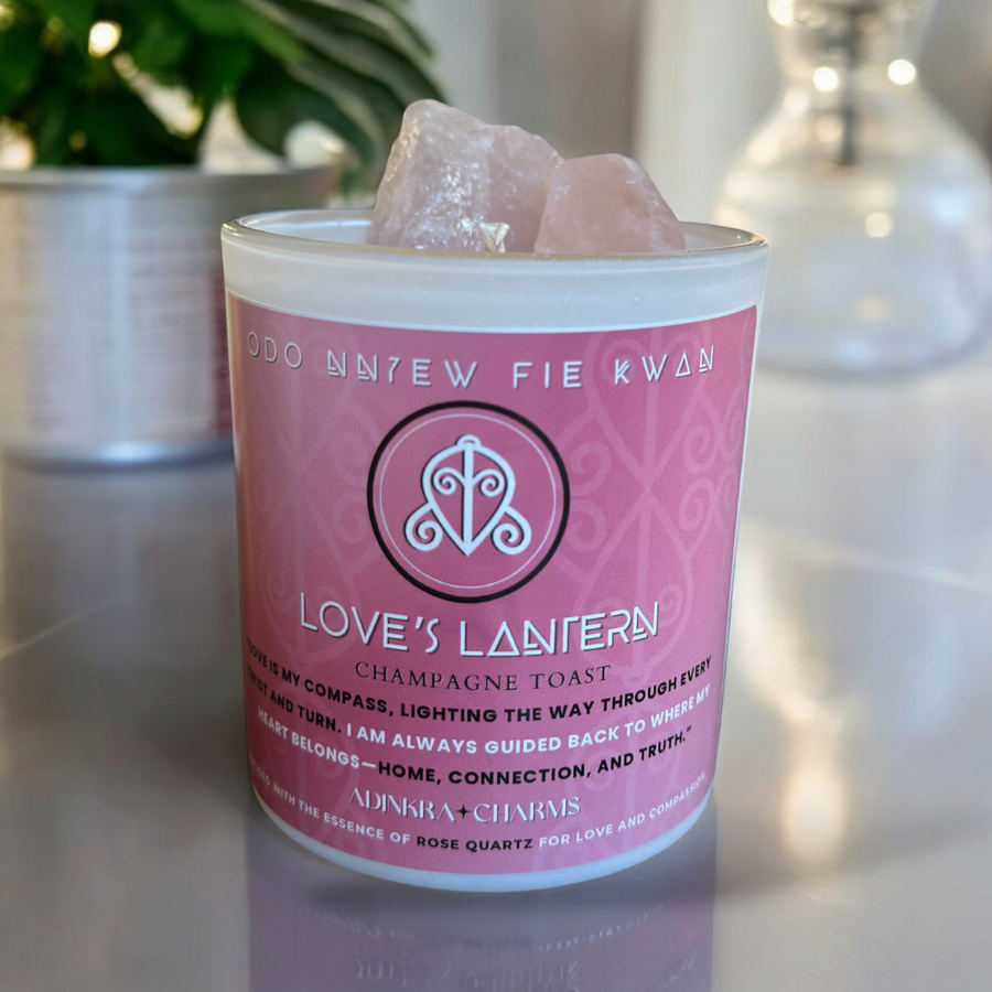 Love’s Lantern – Rose Quartz Meditation Candle