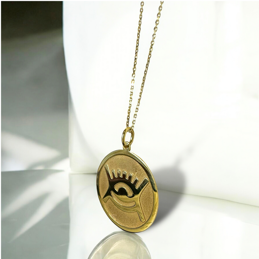 14K SOLID GOLD ABODE SANTANN NECKLACE