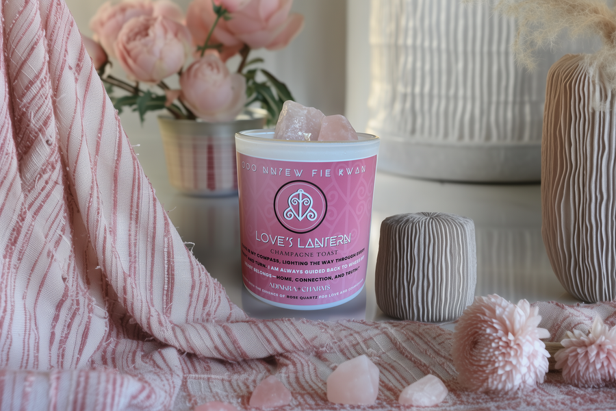 Love’s Lantern – Rose Quartz Meditation Candle