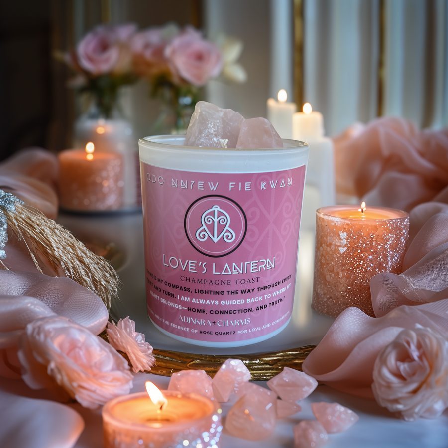 Love’s Lantern – Rose Quartz Meditation Candle