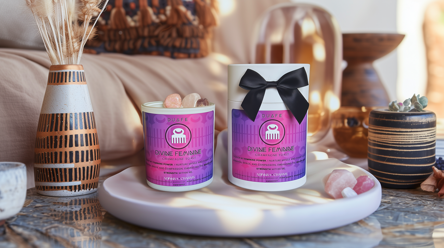 Divine Feminine Crystal  Meditation Candle