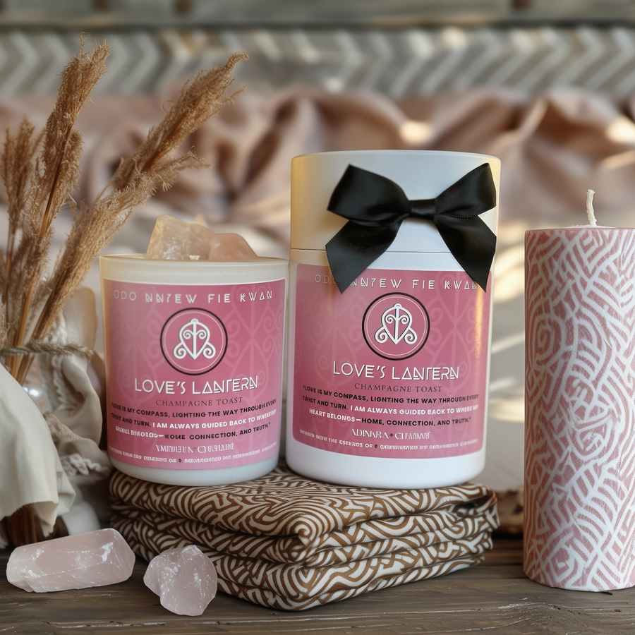 Love’s Lantern – Rose Quartz Meditation Candle